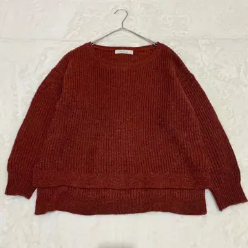 리아스타리스크 니트 스웨터 알파카 혼방 F 슬릿 오버 사이즈