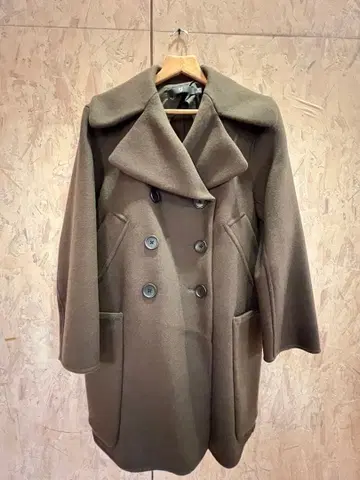 +J 더블 페이스 피 코트 M 브라운