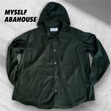 MYSELF ABAHOUSE 울 혼방 후드 셔츠 자켓 M 카키