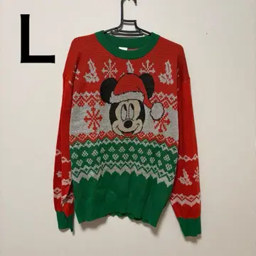 디즈니 크리스마스 스웨터 미키 남성용 L