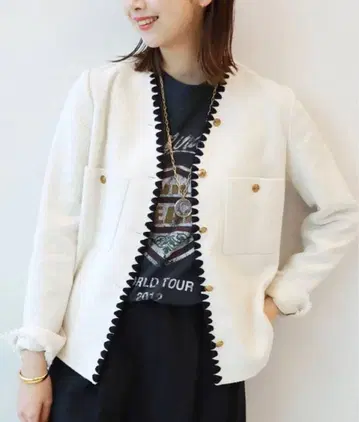 노카라 자켓 화이트