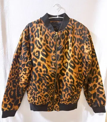 ZARA 블루종 레오파드 안감 퀼팅 레오파드 무늬 남성용 M