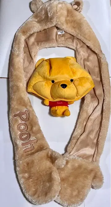 도쿄 디즈니 리조트 머플러 캡 모자 곰돌이 푸 2개 세트