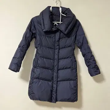 [ 새상품급 ] 유니클로 다운 코트 여배우 옷깃 볼륨 컬러 롱 네이비 L