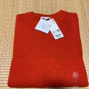 유니클로 JWA 리브 크루넥 스웨터 25 오렌지 L 사이즈