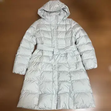 QUEENS COURT 실버 다운 롱 코트 여성용 M