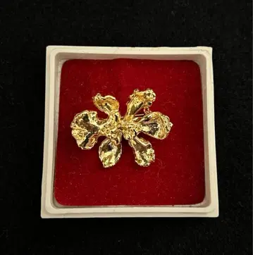 싱가포르제 22금 도금 오키드 브로치 (빈티지