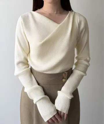 드레이프 니트탑 아이보리