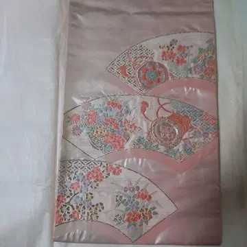 꽃무늬 자수 후쿠로 오비 핑크 계열