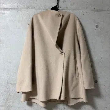 유니클로 노칼라 베이지 자켓 M