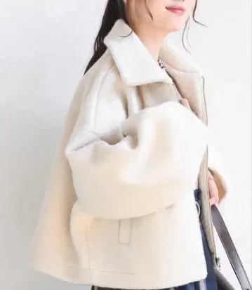 노카라 자켓 / 숏 기장 / 아이보리