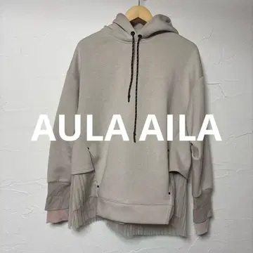 새상품급 AULA AILA 후드 부착 플리츠 후드티/그레이지