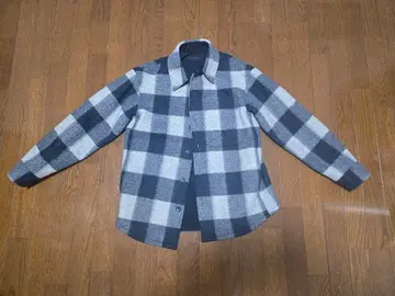 그레이 네이비 체크 무늬 셔츠 자켓 UNIQLO 유니클로