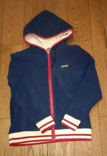 후드 부착 플리스 자켓 파랑