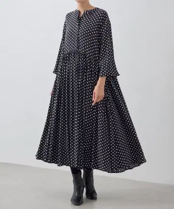비어즐리 BEARDSLEY 도트 개더 원피스