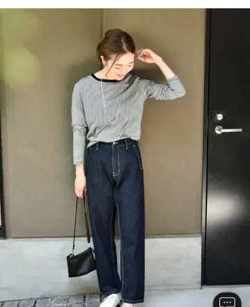 OURHOME 코다와리 실루엣 데님 팬츠