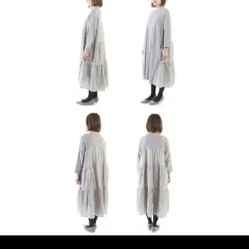 maomade 마오메이드 니트 이소재 도킹 티어드 원피스