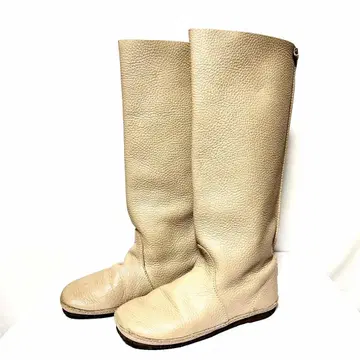 새상품급 [ KOOS ] 코스 루카스 롱 부츠 주름 가죽 베이지 24cm