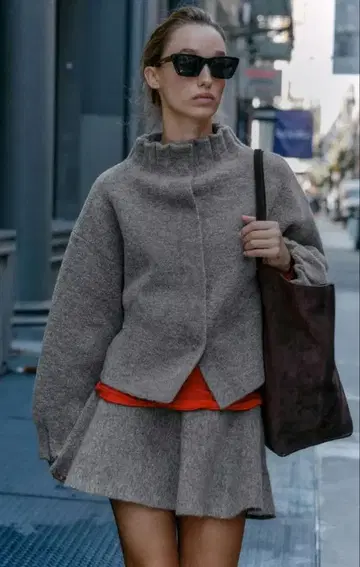 정품 새상품 자라 ZARA 셋업 니트 봄버 자켓 스커트