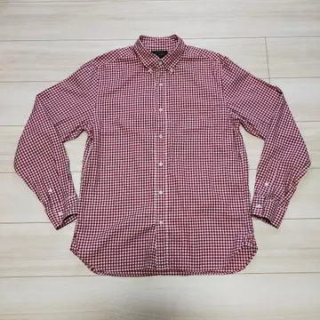 BEAMS PLUS 깅엄 체크 버튼 다운 셔츠 L