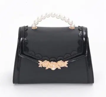 펄 핸들 배색 백 블랙