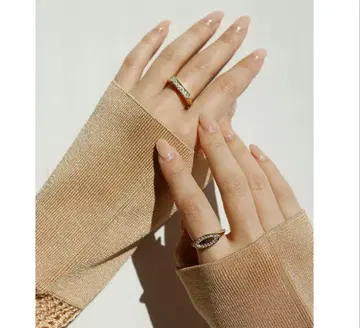 아뉴앙스 실버 925 롱 오벌 반지 골드 12호 케이스 포함