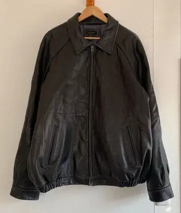 00s VANHEUSEN 가죽 자켓 드리즐러형 XL