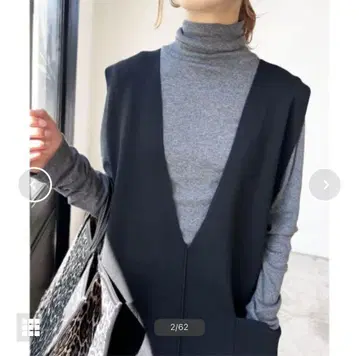 택 포함 새상품 Spick and Span 하이넥 풀오버 그레이