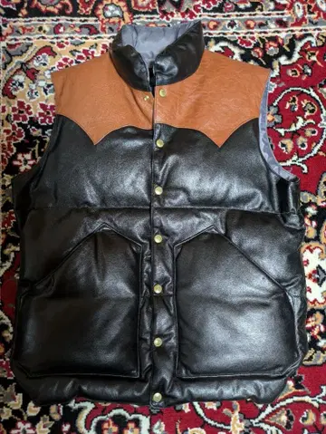 레인보우 컨트리 올 가죽 다운 베스트 M