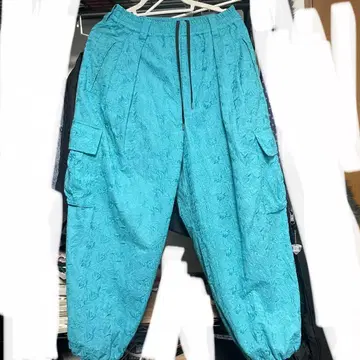 MAISON SPECIAL 카고 팬츠 꽃무늬 올 패턴 스카이블루