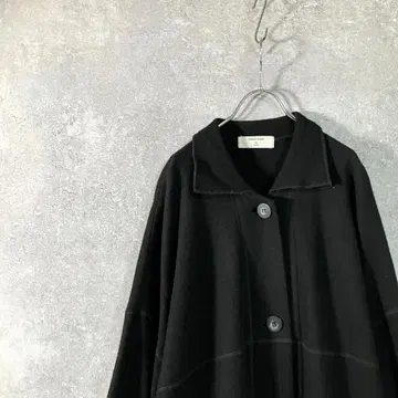 KEIKO KISHI 돌먼 코트 블랙 어깨 드롭 롱 컬러 코트