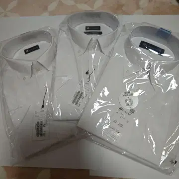 반팔 화이트 버튼 다운 셔츠 3개 세트