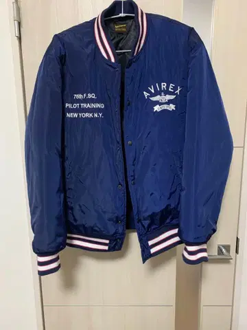 AVIREX 나일론 바시티 자켓 2XL 네이비 나일론 자켓