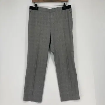 UNIQLO 유니클로 그레이 체크 무늬 스트레이트 팬츠 XL 사이즈