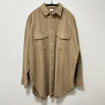 카구레 코튼 비에라 빅 셔츠 베이지 긴팔 프리 사이즈