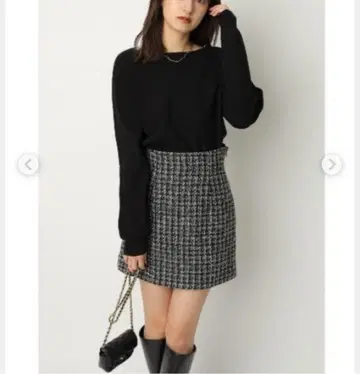 리랜드트루 하이웨스트 트위드 스커트