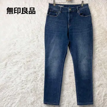 무인양품 데님 팬츠 스트레치 슬림 스트레이트 G 블루