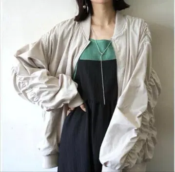 [ Lumier ] 개더 슬리브 오버 블루종