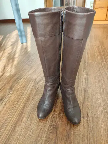 다크 브라운 가죽 롱 부츠