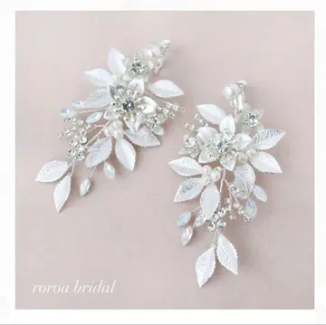 Roroa 브라이덜 액세서리 꽃 모티브 귀찌