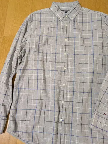 타미힐피거 체크 XL 그레이 긴팔 셔츠 새상품급