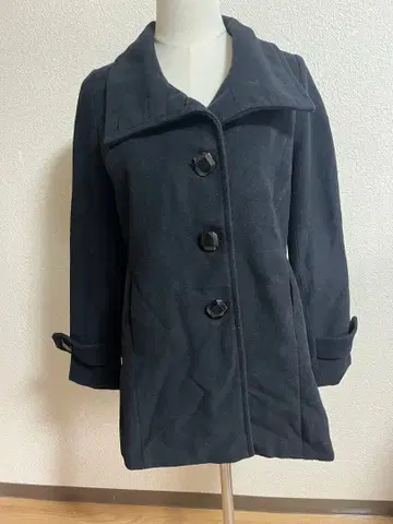 블랙 코트 버튼 부착 DURAS