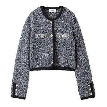 snidel 트위드 니트 가디건 네이비 자켓