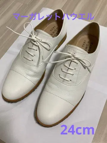 마가렛호웰 레이스업 슈즈 로퍼 화이트 흰색 가죽