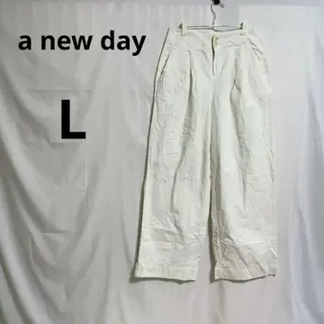 새상품급 a new day 화이트 와이드 팬츠 [ 사이즈 6 ]