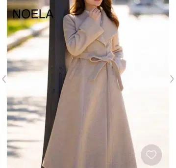 컨디션 최상 [ 노엘라 ] 2way 롱 코트 빅 컬러 베이지 헤링본