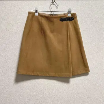 SNIDEL 스웨이드 스퀘어 랩스커트 베이지 1 사이즈