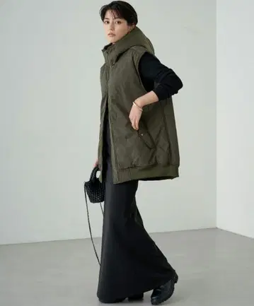 Loungedress 라운지 드레스 밀리터리 베스트 블루종 카키