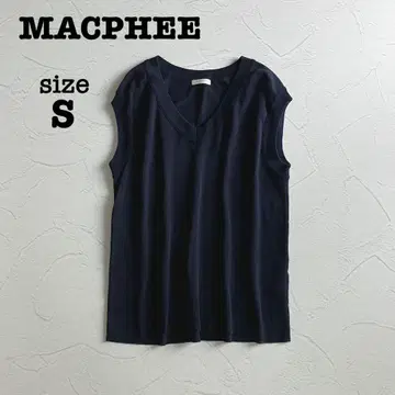 컨디션 최상 맥피 투모로우랜드 V넥 코튼 니트 베스트 네이비