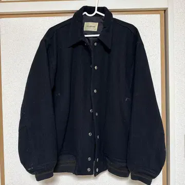 빈티지 울 혼방 블랙 점퍼 블루종